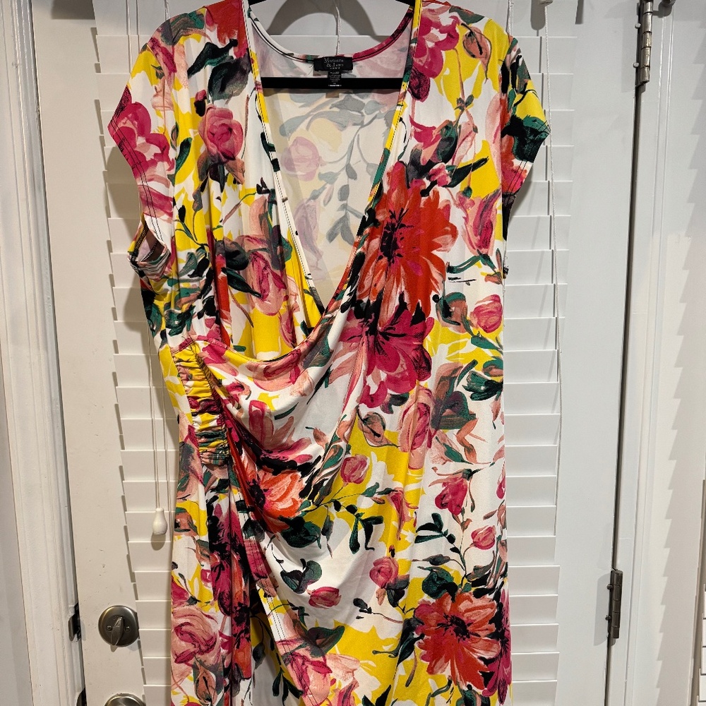Mackenzie & James Woman 3X Floral Draped Dress – Vibrant